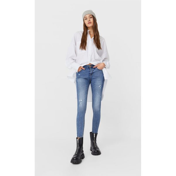 خرید شلوار جین جذب زنانه استرادیواریوس کد 12751 | فروشگاه اینترنتی بانی استایل