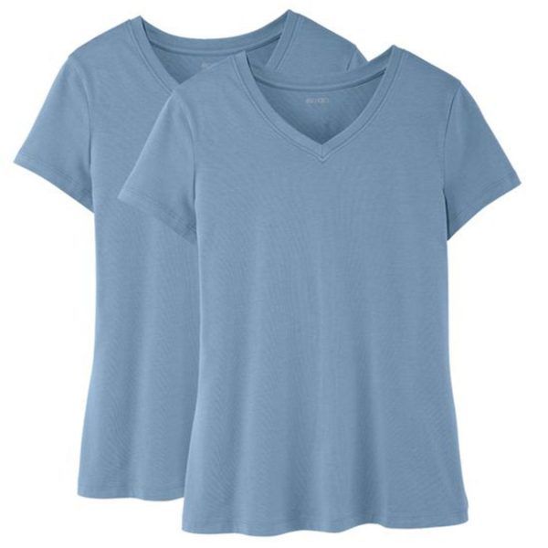 خرید تی شرت نخی زنانه بسته 2 عددی اسمارا کد 13348 | فروشگاه اینترنتی بانی استایل