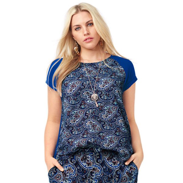 خرید تی شرت آستین حلقه ای زنانه چیبو کد 13811 | فروشگاه اینترنتی بانی استایل