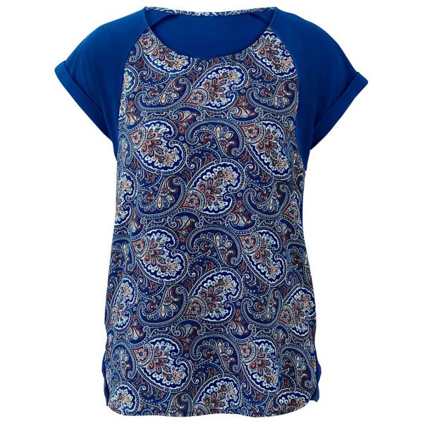 خرید تی شرت آستین حلقه ای زنانه چیبو کد 13811 | فروشگاه اینترنتی بانی استایل