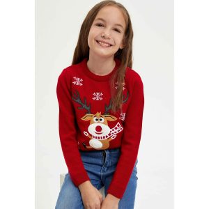خرید پلیور طرح کریسمس دخترانه دفکتو کد 56769 | فروشگاه اینترنتی بانی استایل