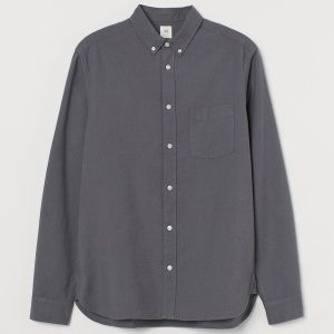 خرید پیراهن آکسفورد مردانه اچ اند ام کد 61065 | فروشگاه اینترنتی بانی استایل