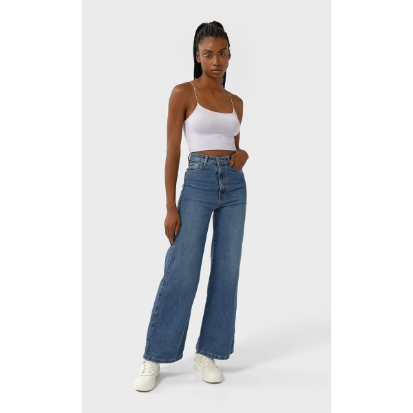 خرید شلوار جین دمپا گشاد زنانه استرادیواریوس کد 62780 | بانی استایل