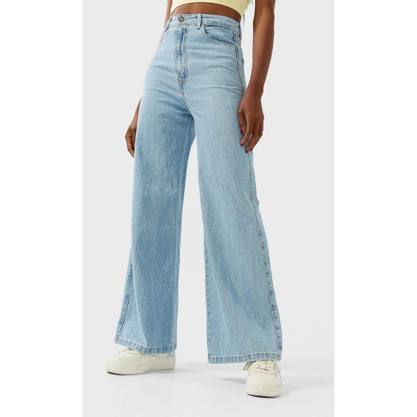 خرید شلوار جین دمپا گشاد زنانه استرادیواریوس کد 62869 | بانی استایل