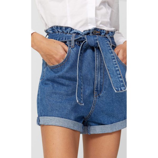 خرید شلوارک جین زنانه استرادیواریوس کد 62990 | فروشگاه اینترنتی بانی استایل