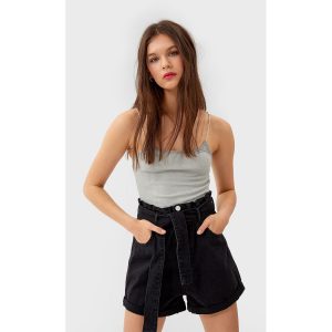 خرید شلوارک جین زنانه استرادیواریوس کد 63015 | فروشگاه اینترنتی بانی استایل