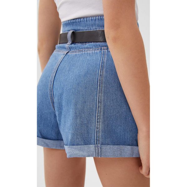 خرید شلوارک جین زنانه استرادیواریوس کد 63114 | فروشگاه اینترنتی بانی استایل