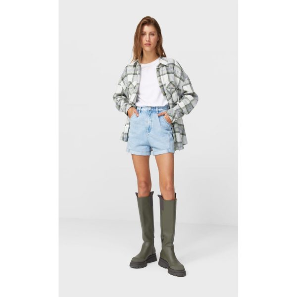 خرید شلوارک جین زنانه استرادیواریوس کد 63203 | فروشگاه اینترنتی بانی استایل