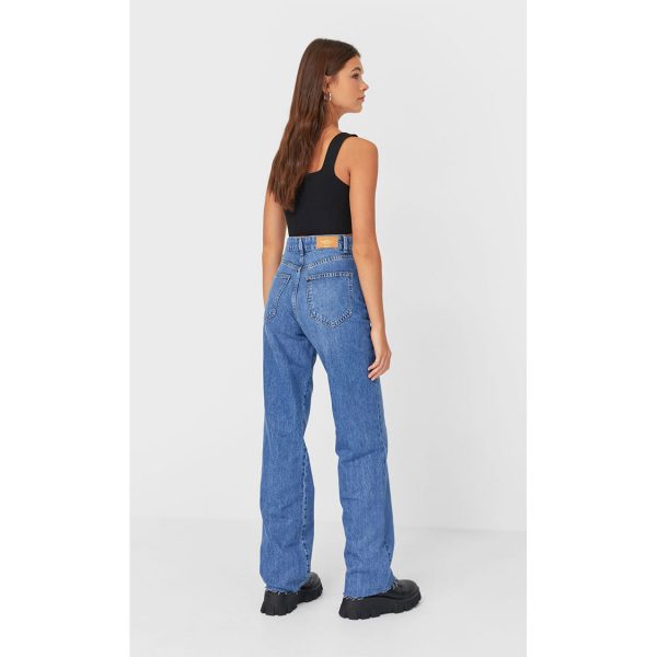 خرید شلوار جین راسته زنانه استرادیواریوس کد 63552 | بانی استایل