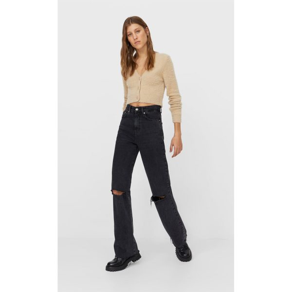 قیمت و خرید شلوار جین راسته زنانه استرادیواریوس کد 63683 | بانی استایل