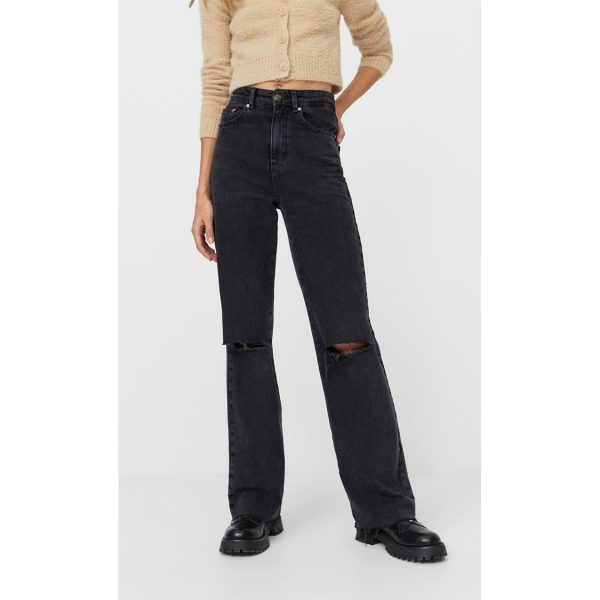 قیمت و خرید شلوار جین راسته زنانه استرادیواریوس کد 63683 | بانی استایل