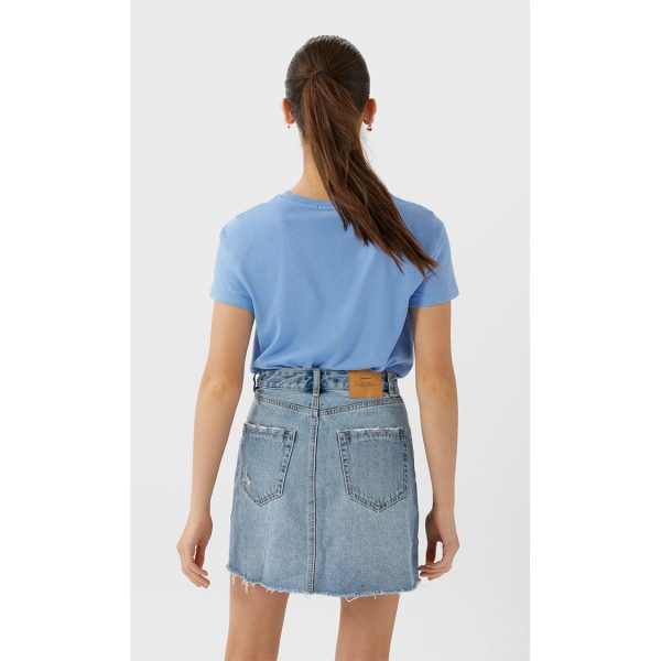 خرید دامن کوتاه جین زنانه استرادیواریوس کد 65019 | بانی استایل