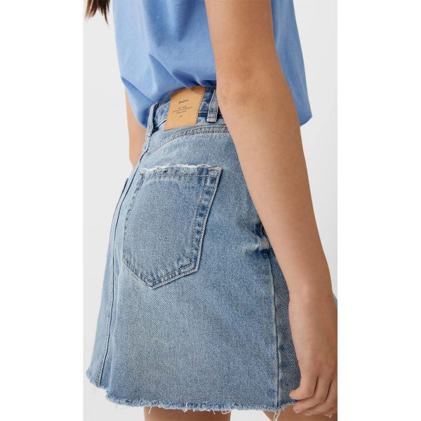 خرید دامن کوتاه جین زنانه استرادیواریوس کد 65019 | بانی استایل