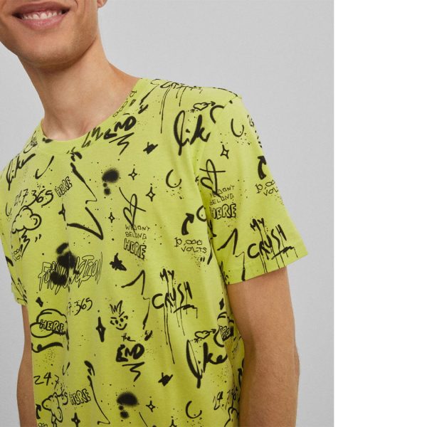 خرید تی شرت طرح دار مردانه برشکا کد 70756 | فروشگاه اینترنتی بانی استایل