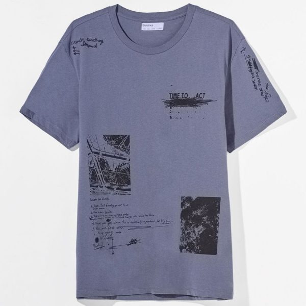 خرید تی شرت آستین کوتاه مردانه برشکا کد 70802 | فروشگاه اینترنتی بانی استایل