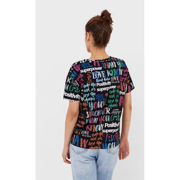 خرید تی شرت زنانه استرادیواریوس کد 71027 | فروشگاه اینترنتی بانی استایل