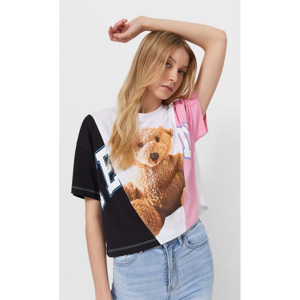 خرید تی شرت زنانه استرادیواریوس کد 71071 | فروشگاه اینترنتی بانی استایل