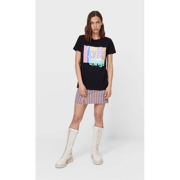 خرید تی شرت زنانه استرادیواریوس کد 71082 | فروشگاه اینترنتی بانی استایل