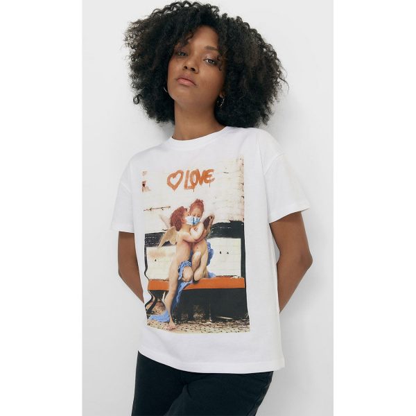 خرید تی شرت زنانه استرادیواریوس کد 71093 | فروشگاه اینترنتی بانی استایل