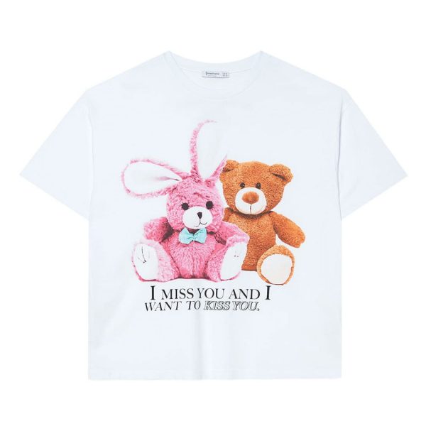 خرید تی شرت زنانه استرادیواریوس کد 71390 | فروشگاه اینترنتی بانی استایل