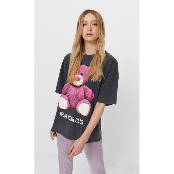 خرید تی شرت زنانه استرادیواریوس کد 71448 | فروشگاه اینترنتی بانی استایل