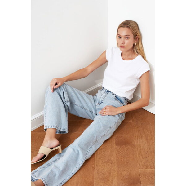 خرید شلوار جین دمپا گشاد زنانه ترندیول میلا کد 80917 | بانی استایل