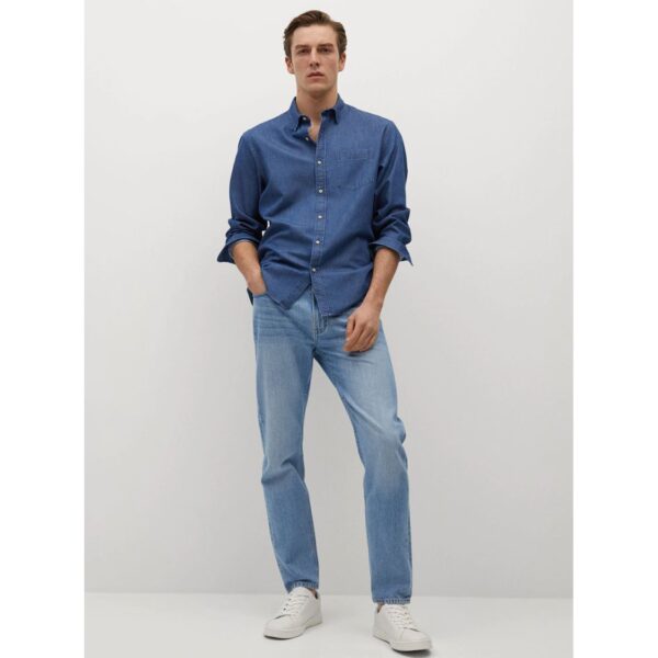 خرید پیراهن جین آستین بلند مردانه منگو کد 88093 | فروشگاه اینترنتی بانی استایل