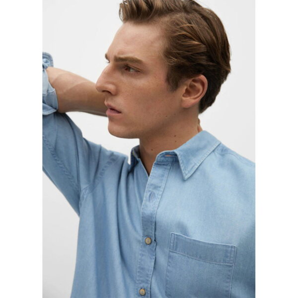 خرید پیراهن جین آستین بلند مردانه منگو کد 88133 | فروشگاه اینترنتی بانی استایل