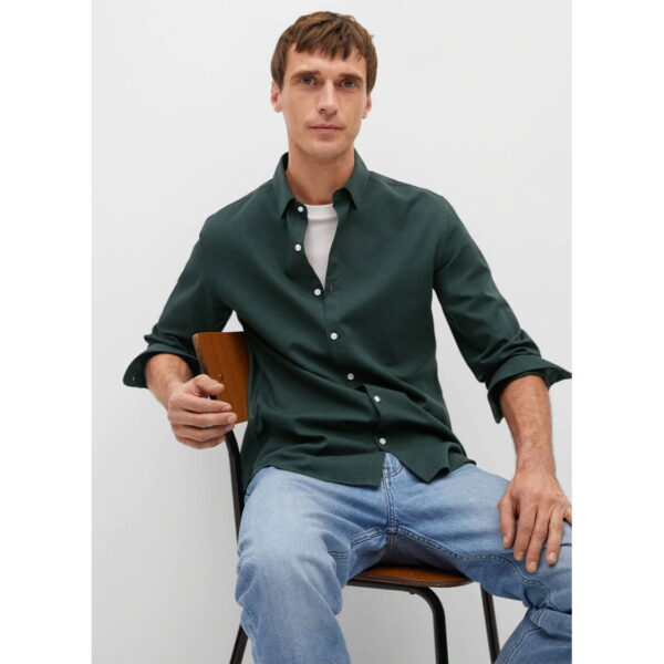خرید پیراهن نخی آستین بلند مردانه منگو کد 88186 | فروشگاه اینترنتی بانی استایل