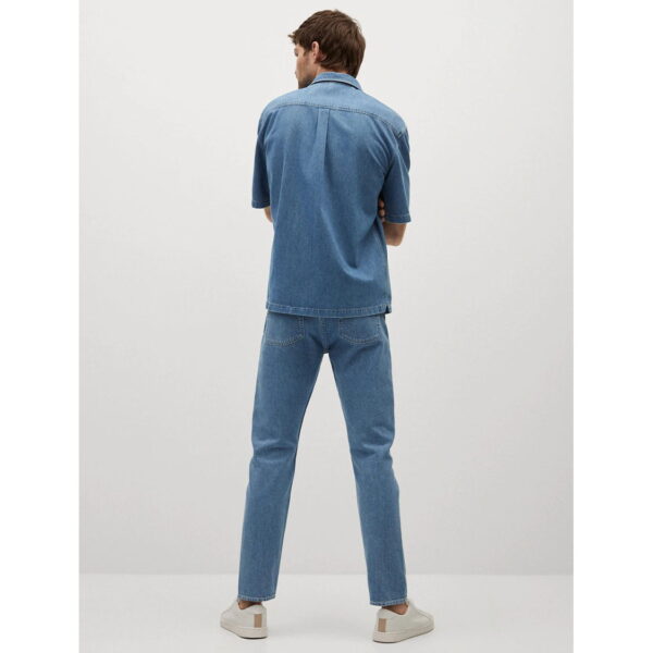 خرید پیراهن جین آستین کوتاه مردانه منگو کد 88347 | فروشگاه اینترنتی بانی استایل