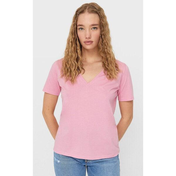 خرید تی شرت یقه هفت زنانه استرادیواریوس کد 95751 | فروشگاه بانی استایل
