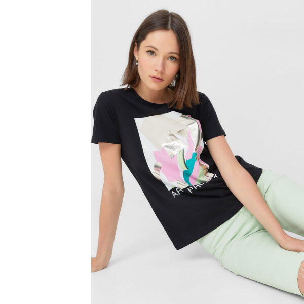 خرید تی شرت زنانه استرادیواریوس کد 96028 | فروشگاه اینترنتی بانی استایل