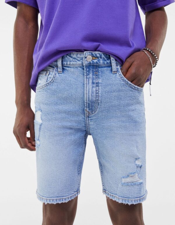 خرید شلوارک جین مردانه برشکا کد 104998 | فروشگاه اینترنتی بانی استایل