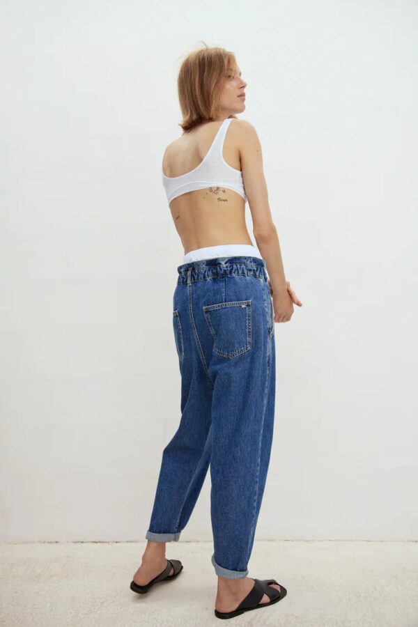 خرید شلوار جین بگی زنانه زارا کد 116611 | بانی استایل