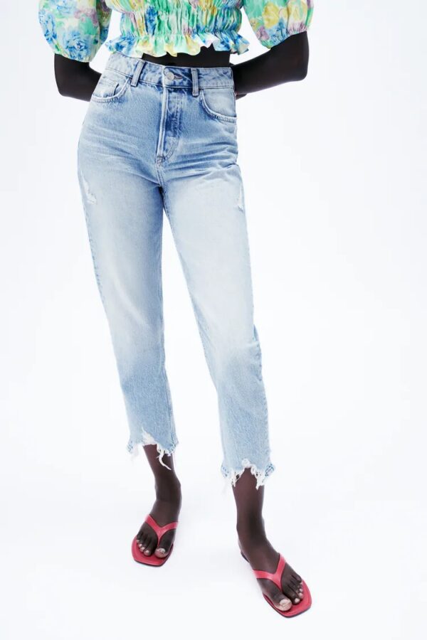 خرید شلوار جین مام استایل زنانه زارا کد 116736 | بانی استایل