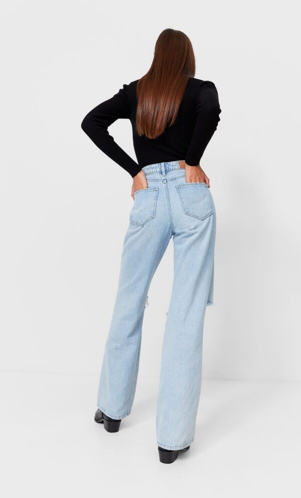 خرید شلوار جین راسته زنانه استرادیواریوس کد 184281 | بانی استایل