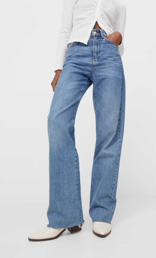 خرید شلوار جین راسته زنانه استرادیواریوس کد 185009 | بانی استایل