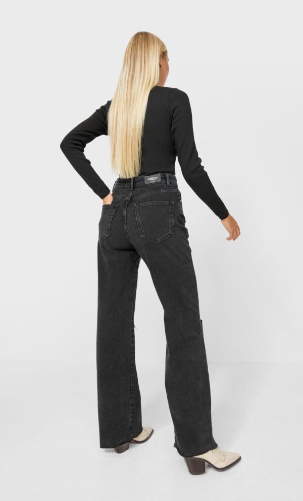خرید شلوار جین راسته زنانه استرادیواریوس کد 185030 | بانی استایل