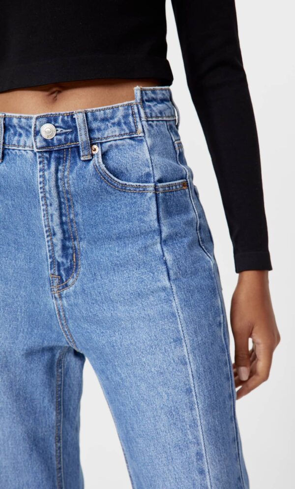 خرید شلوار جین راسته زنانه استرادیواریوس کد 185035 | بانی استایل