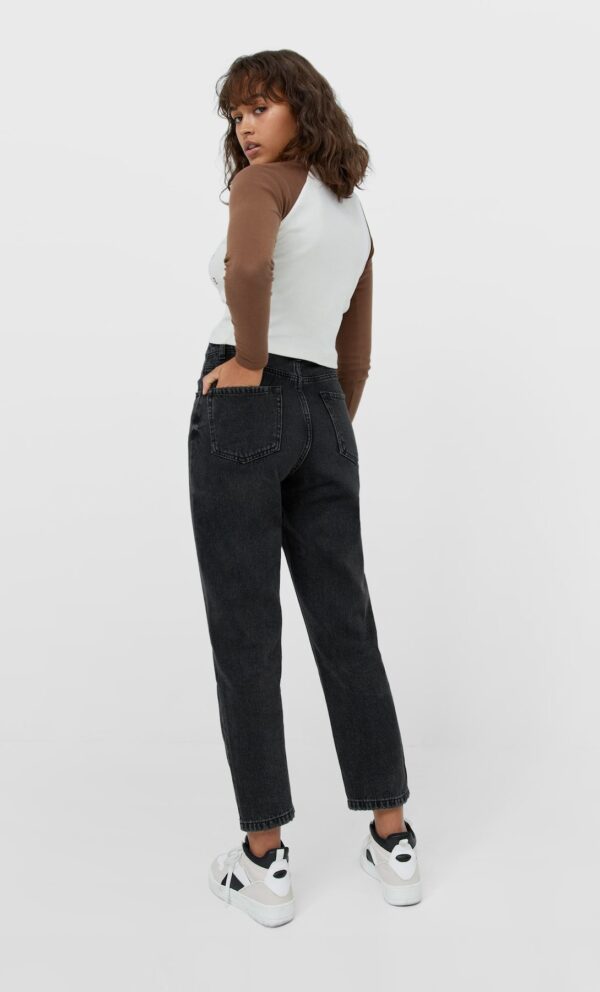 خرید شلوار جین مام استایل زنانه استرادیواریوس کد 185053 | بانی استایل