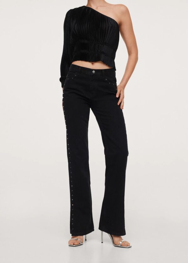 خرید شلوار جین راسته زنانه منگو کد 202898 | بانی استایل