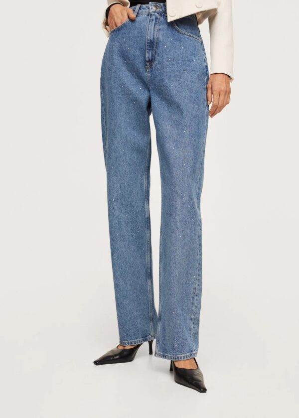 خرید شلوار جین دمپا گشاد زنانه منگو کد 202996 | بانی استایل