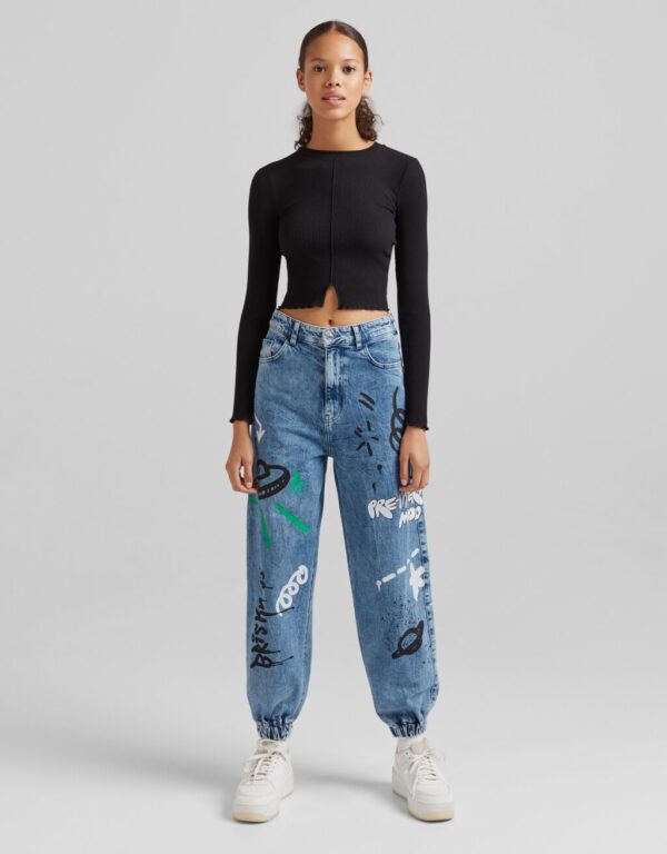 خرید شلوار جین دمپا کش زنانه برشکا کد 210303 | بانی استایل