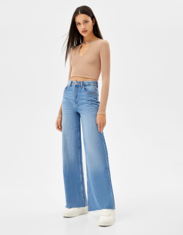 خرید شلوار جین دمپا گشاد زنانه برشکا کد 210961 | بانی استایل