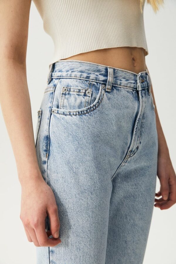 خرید شلوار جین مام استایل زنانه پول اند بیر ککد 218429 | بانی استایل