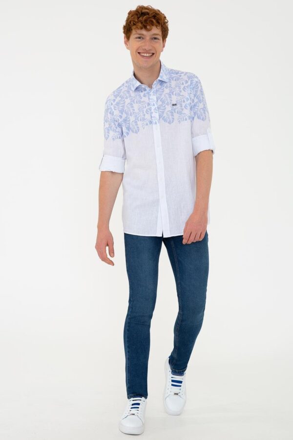 خرید پیراهن طرح دار مردانه یو اس پولو کد 228528 | بانی استایل