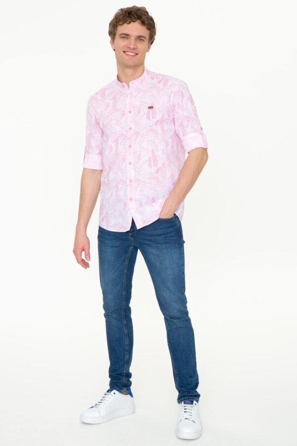 خرید پیراهن طرح دار مردانه یو اس پولو کد 229727 | بانی استایل