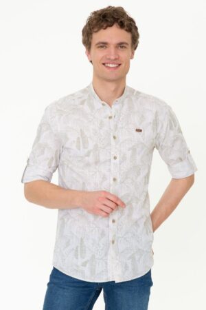 خرید پیراهن طرح دار مردانه یو اس پولو کد 229730 | بانی استایل
