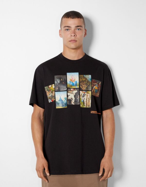 تی شرت طرح دار مردانه برشکا کد 453656
